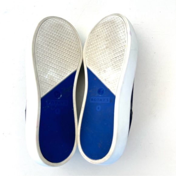 ROTHY’S The Original Slip On Grey Camouflage Blue Trim Comfy Sneakers Sz 6 - Picture 11 of 16